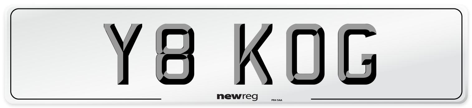 Y8 KOG Number Plate from New Reg